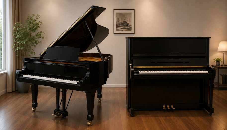 Sự khác biệt giữa Grand piano với upright piano