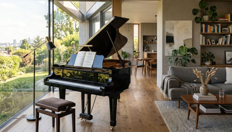 Đàn piano thường xuất hiện trong không gian gia đình hiện đại