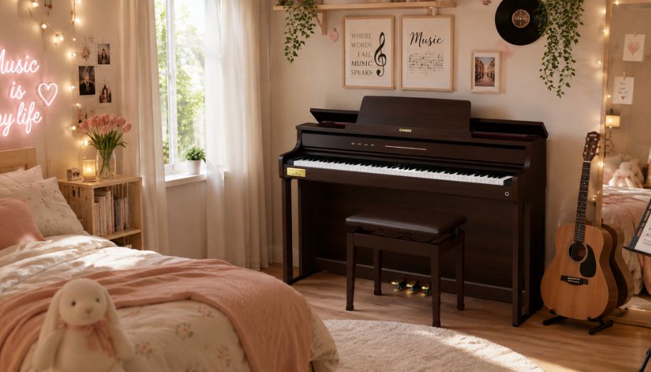 Piano điện có kích thước gọn nhẹ, phù hợp với không gian nhỏ