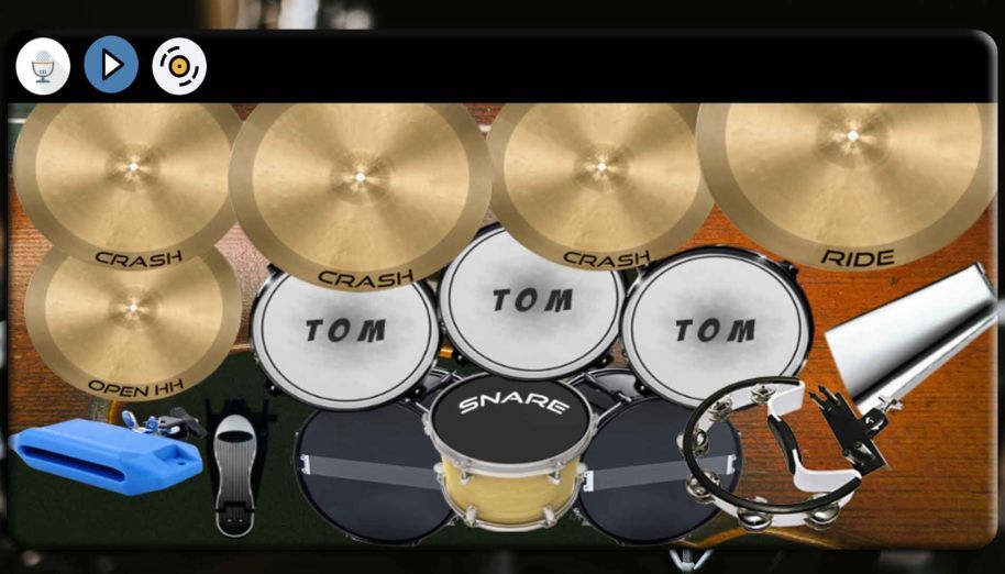 Giao diện Real Drum trong quá trình luyện tập
