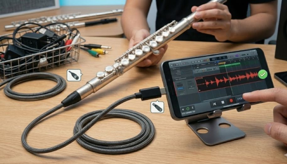 Hướng dẫn thu âm sáo điện tử, chọn thiết bị và kết nối tối ưu 2 Setup sáo điện tử kết nối điện thoại qua OTG